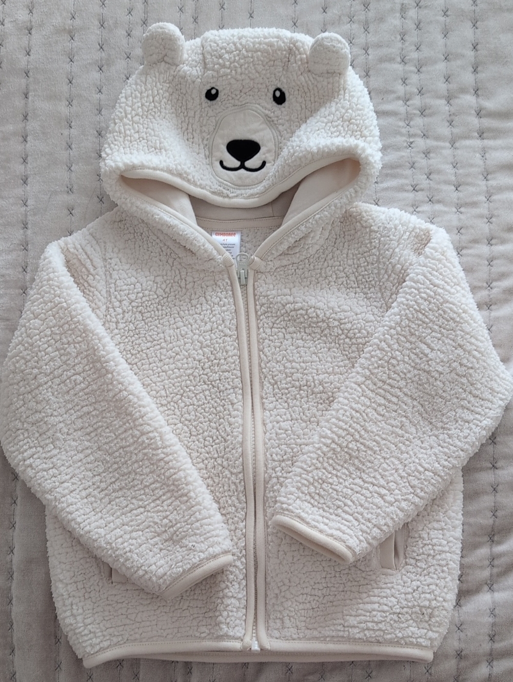Gymboree Cream Sherpa Zip Hoodie - Size 4T | Beige Soft Cosy Fall Winter